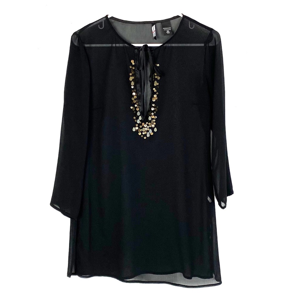 NYCo Sheer Embellished Bathing Suit Cover Up/Tunic
